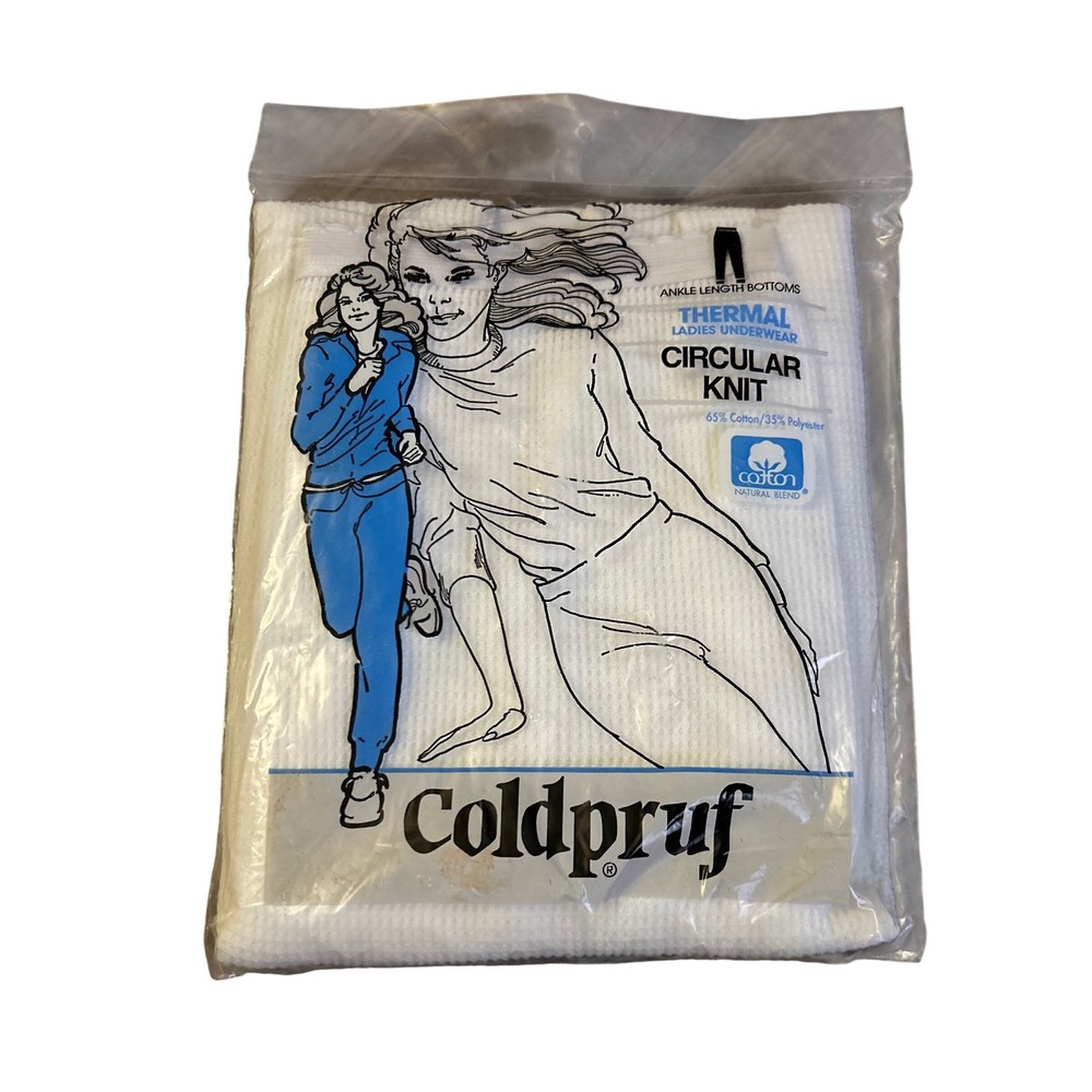 Coldpruf Womens White Thermal Underwear Bottoms Size L 5000DR Vintage